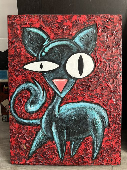 Blue Cat — Original Painting by Ryan Wright